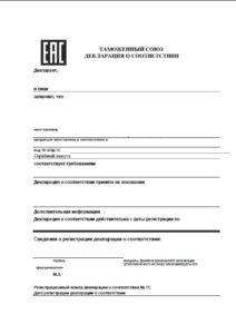 Для чего нужна декларация соответствия Таможенного союза
