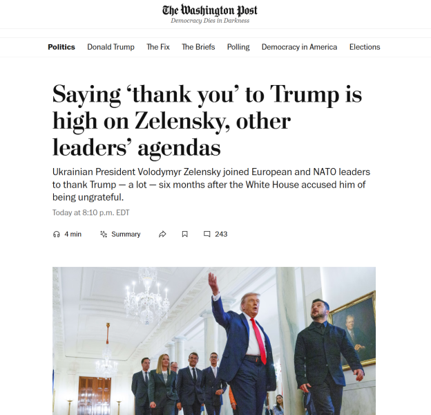 «Адская тревога» и «минимум содержательности»: западные СМИ — о визите Зеленского и европейских лидеров в США