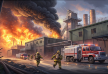 В подконтрольном ВСУ Запорожье после взрывов возник пожар на предприятии