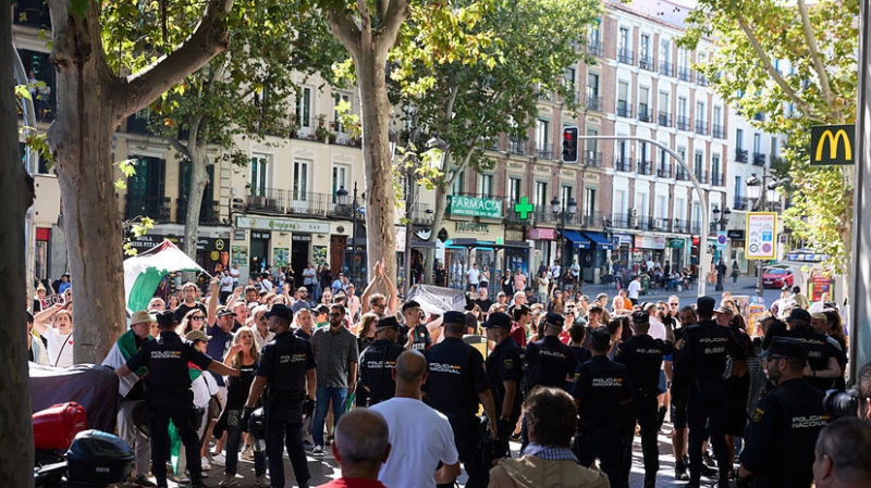 Полиция применила слезоточивый газ на протестах в Мадриде