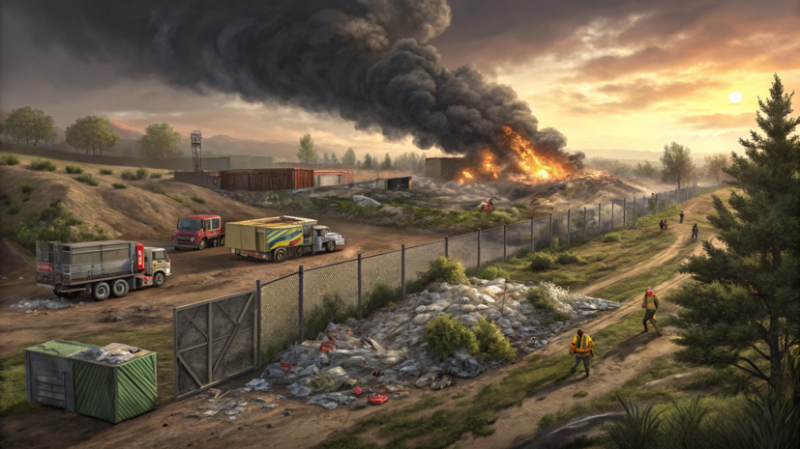 Во Владивостоке загорелся полигон ТБО