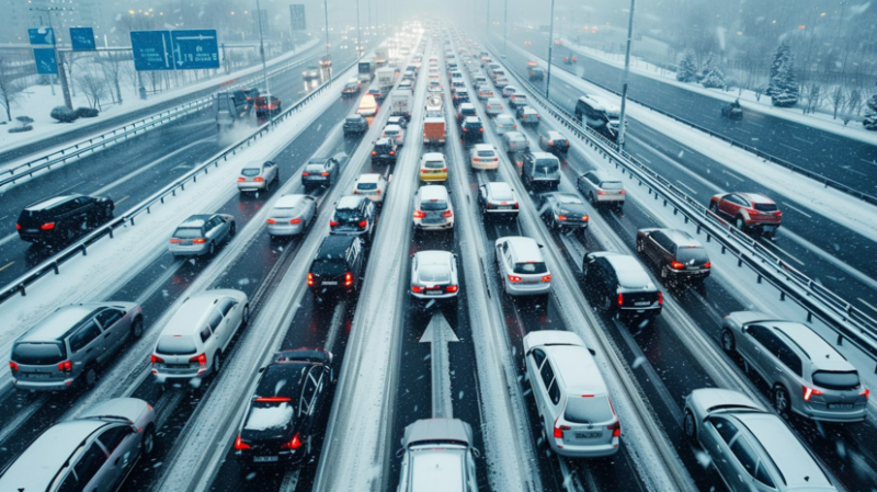 Синоптик: в Бурятии снегопад привёл к огромной пробке на трассе «Байкал»