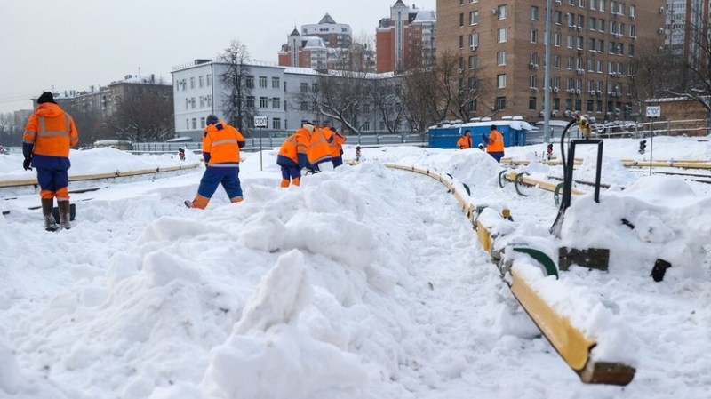 Городские службы Москвы ликвидируют последствия снегопада
