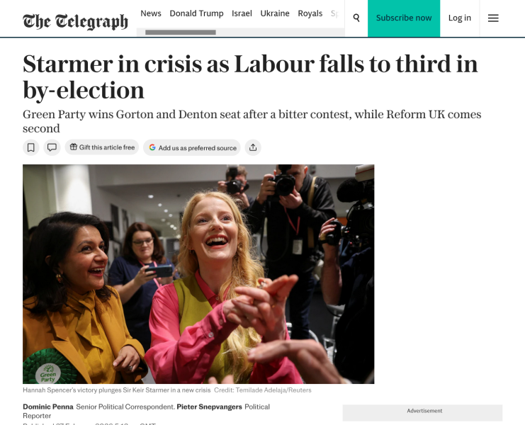 «Постыдное поражение»: западные СМИ — о провале партии Стармера на выборах после публикации досье Эпштейна