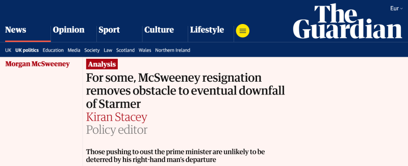 «Рискует пойти ко дну»: западные СМИ — о пошатнувшихся позициях Стармера на фоне публикации файлов Эпштейна