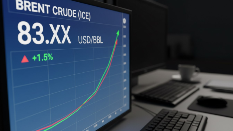 Цена нефти Brent на ICE превысила  за баррель