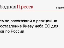 В Кремле рассказали о реакции на предоставление Киеву неба ЕС для ударов по России