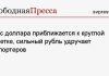 Курс доллара приближается к круглой отметке, сильный рубль удручает экспортеров