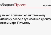 Суд вынес приговор единственному выжившему после двух месяцев дрейфа в Охотском море Пичугину