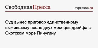 Суд вынес приговор единственному выжившему после двух месяцев дрейфа в Охотском море Пичугину