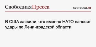 В США заявили, что именно НАТО наносит удары по Ленинградской области