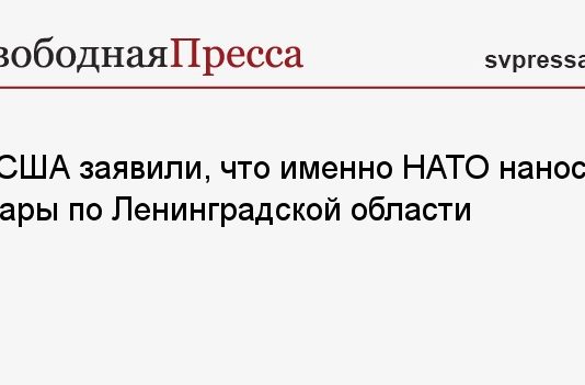 В США заявили, что именно НАТО наносит удары по Ленинградской области