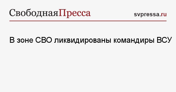 В зоне СВО ликвидированы командиры ВСУ