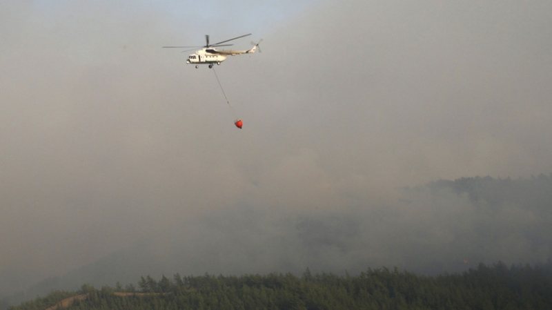 Лесной пожар перекинулся на здание отеля в турецком Мармарисе