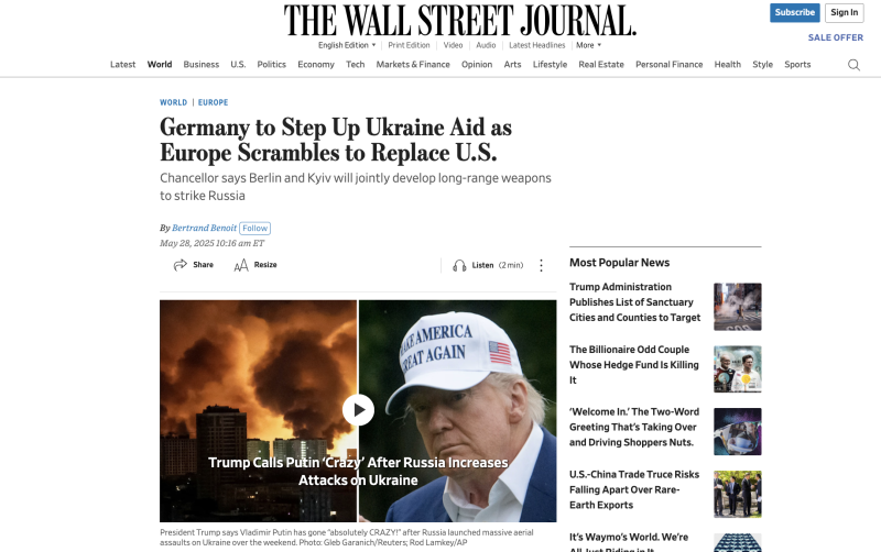 &laquo;Слишком слаба и нерешительна&raquo;: западные СМИ &mdash; о планах Европы заменить американскую военную помощь Украине