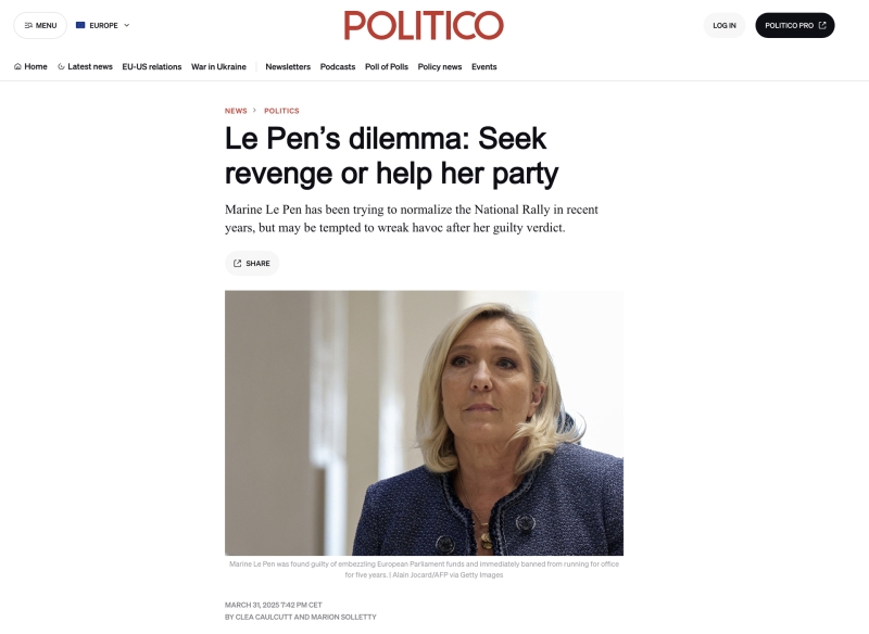 «Стало политическим землетрясением»: западные СМИ — о приговоре Марин Ле Пен и его влиянии на будущее Франции