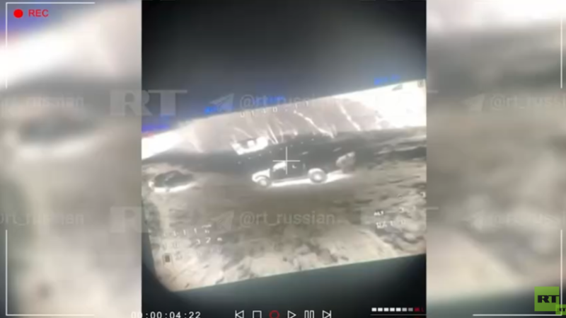 Военкор RT опубликовал видео поражения пикапов боевиков ВСУ в окрестностях Суджи