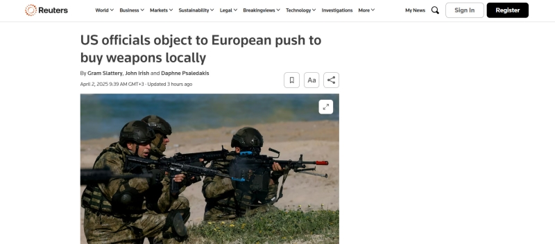 «Задача не из лёгких»: западные СМИ — о стремлении Европы преодолеть военно-промышленную зависимость от США